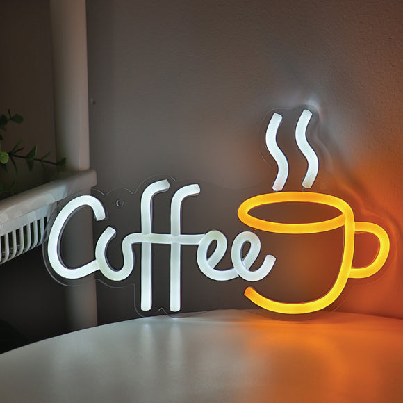 TONGER® Coffee With Cup Wall LED Neon Sign Light